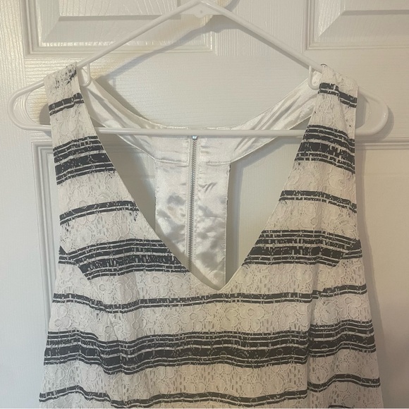 City Chic Blue and White Lace Detail Dress - Picture 3 of 9